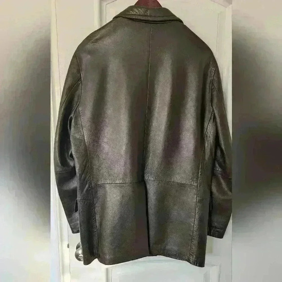 Giorgio Armani Men's Lamb Skin Leather Blazer Jacket Made In Italy Size 56 - Picture 2 of 10